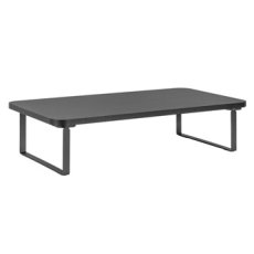 Ergonomický stojan na monitor Powerton – čierny, oceľ a drevotrieska Lama