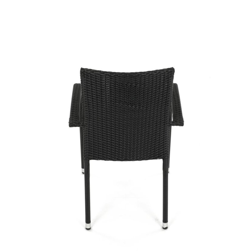 Zahradní židle RATTANOX – kov, polyratan, černá Autronic