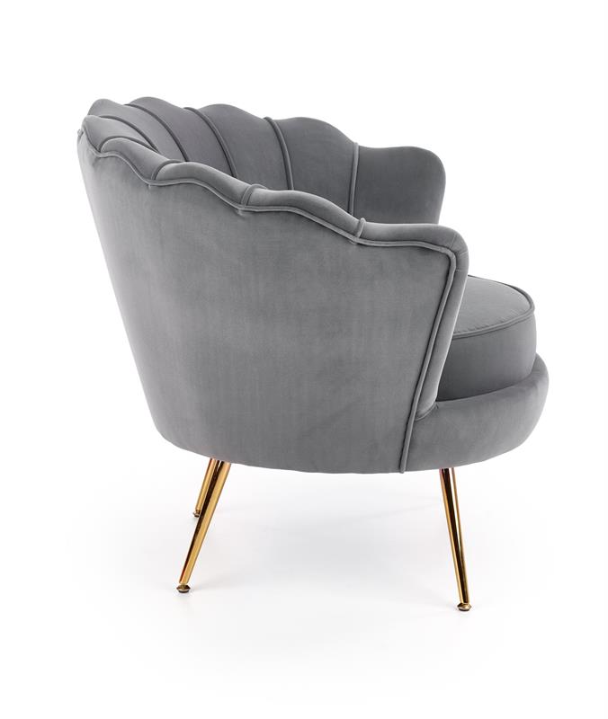 Designové křeslo AMORINITO — kov, šedá látka Halmar