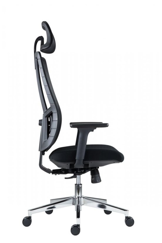 Kancelářská ergonomická židle RUBEN — látka / síť, černá, nosnost 150 kg