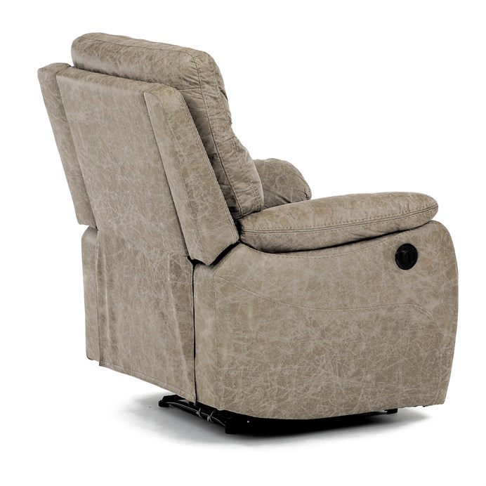 TV křeslo CHRISTOF s elektrickým polohováním — látka vintage, lanýžová Autronic
