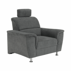 Relaxační křeslo SANTIAGO—  látka, šedá Kondela