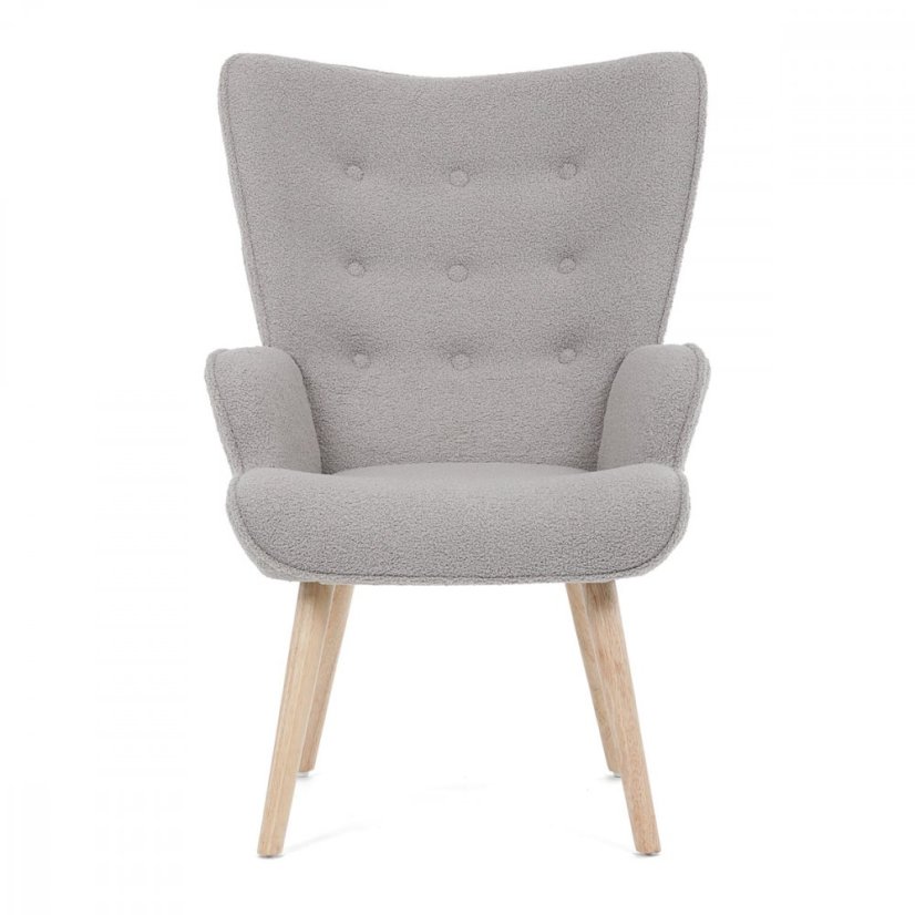 Relaxační křeslo ušák PARIS– masiv, látka, šedá Autronic