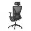 Kancelářská ergonomická židle MAINE s opěrkou na nohy — síť, šedá