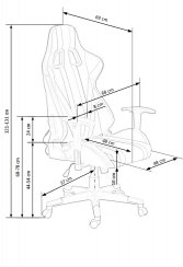 Herní židle FACTOR – ekokůže, látka, LED osvětlení