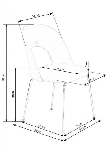 Jídelní židle PLATA –⁠ kov/látka, černá