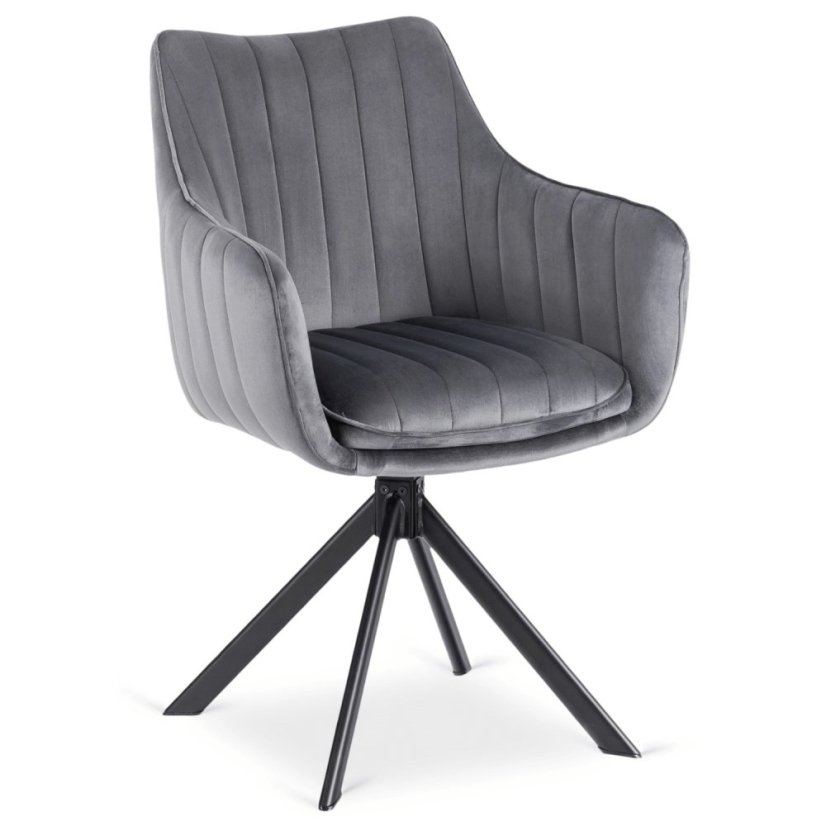 Otočná stolička MUMBAI 2 Šedá Zamat – Elegantný Komfort pre Domov i Kanceláriu
