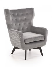 Relaxačné kreslo ušiak MARVEL – masív, látka, sivá