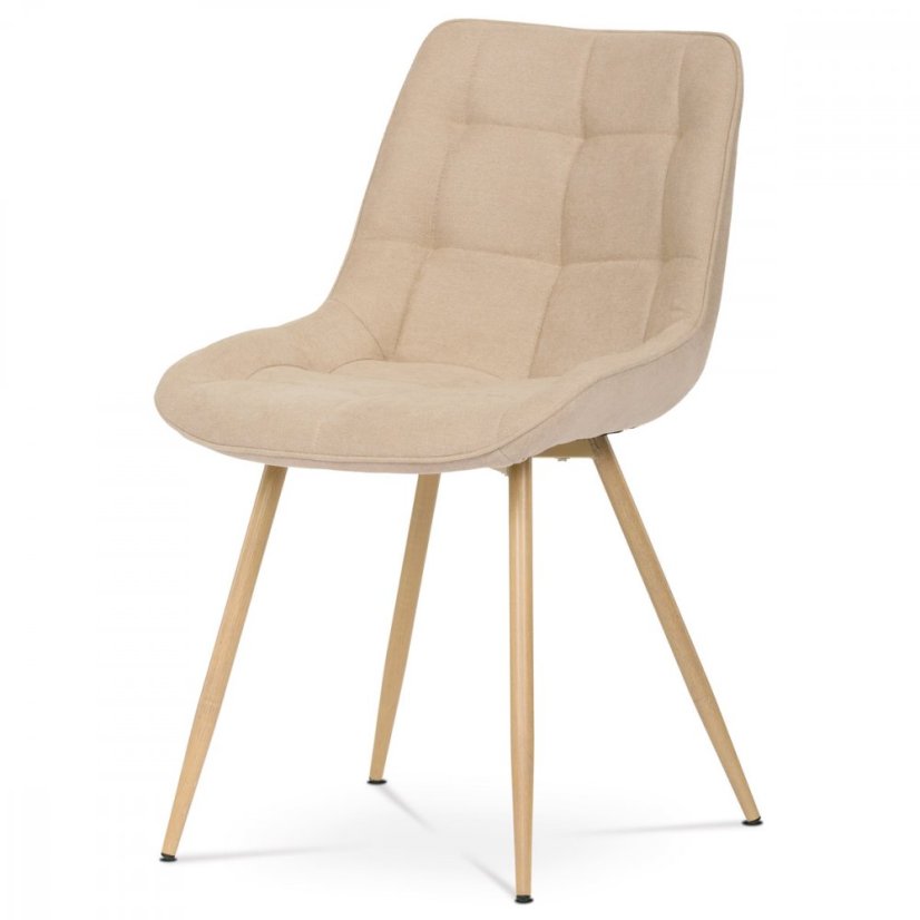 Jedálenská stolička VOX — kov, zamat, krémová