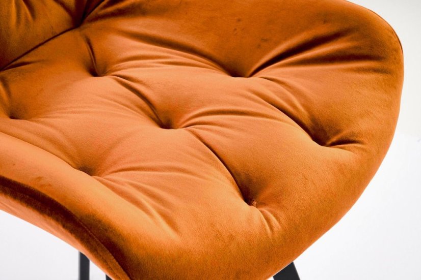 Skoricová BECKY stolička – samet & oceľ, otočná Halmar