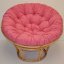 Relaxačný papasan DEMETRIA — ⌀100 cm, ratan, látka, medová / viac farieb