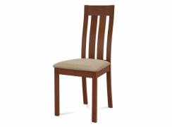 Jedálenská drevená stolička DADO - masív buk, čerešňa, béžový poťah