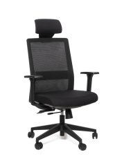 Kancelárska ergonomická stolička Sego LINK — sieť/látka, čierna
