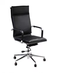 Otočná kancelárska stolička TALLIN — ekokoža, čierna