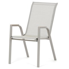 Zahradní židle DUNES – béžová kovová se síťovinou, Autronic