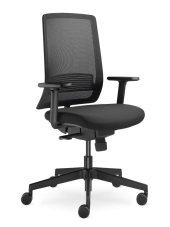 Kancelářská židle LYRA Air s područkami – synchronní mechanika, síť, černá LD Seating