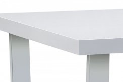 Jídelní stůl VETBY – 150x90 cm, bílý lesk / chrom