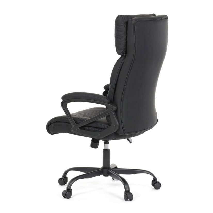Kancelářské křeslo HOLMES — kov, ekokůže, černá Autronic