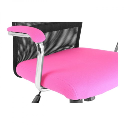 Dětská židle LUNA – látka, černo-růžová