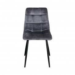 Jedálenská stolička MACAO – čalúnená, zamatový poťah, sivá