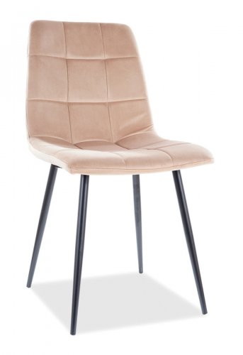 Jedálenská stolička MILA — kov, látka, čierna / viac farieb - Barevné varianty MILA: Modrá
