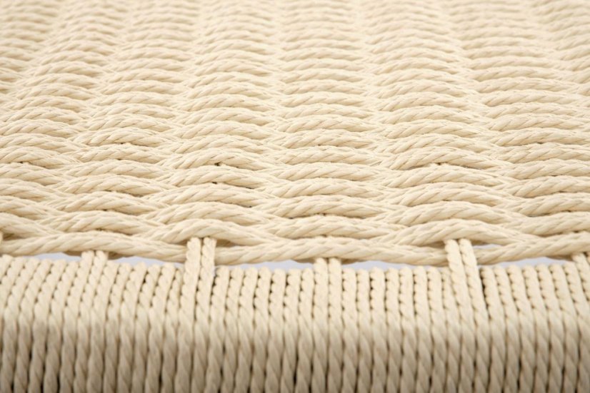 Zahradní židle FODEN — masiv, provaz, černá / přírodní Halmar