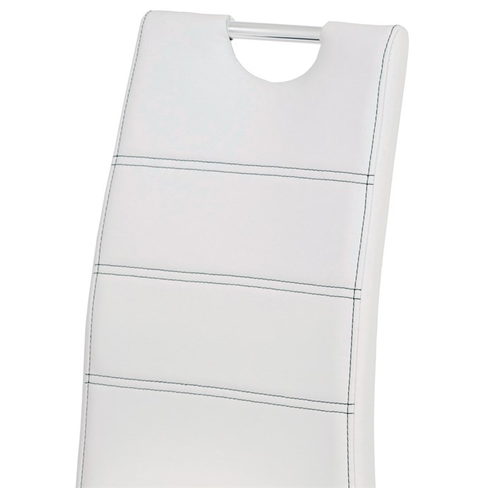 Jedálenská stolička LAVENA - bielá, hladká ekokoža