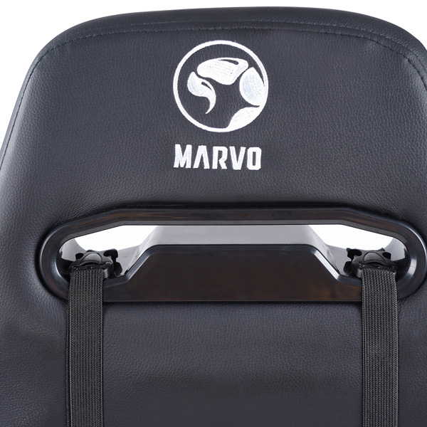 Herní křeslo Marvo CH-134 s podnožkou – PU kůže, černá / army, nosnost 150 kg