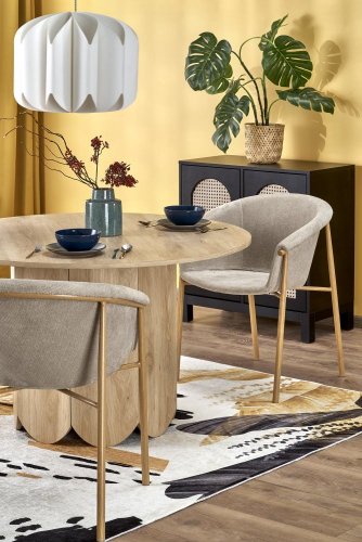 Jídelní kulatý stůl HUGO — průměr 120 cm, dekor dub