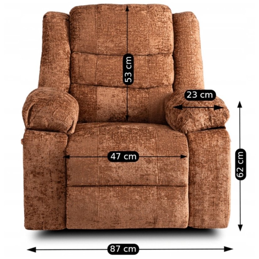 Luxusné sametové kreslo ARTURO v elegantnej zrzavej farbe