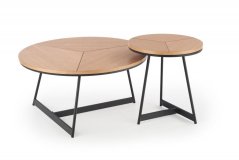 Konferenčný stolík KARIDA-S — prírodný dub / čierna