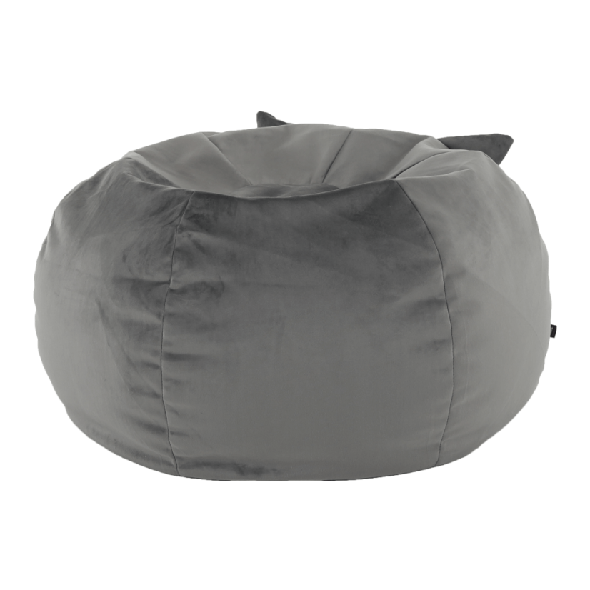 Detský sedací vak BABY s mačičkou — 60×45, sivá