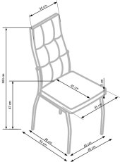 Jedálenská stolička FULGUR — oceľ, látka, šedá