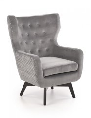 Relaxačné kreslo ušiak MARVEL – masív, látka, sivá