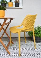 Plastové křeslo BILROS — nosnost 150 kg, žlutá