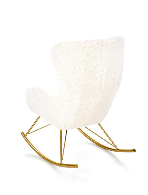 Houpací křeslo LIBERTO –? látka, krémová Halmar