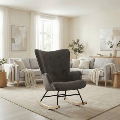 Hojdacie kreslo YAO – sivá, látka, ergonomický dizajn Autronic