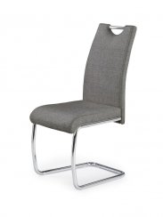 Jedálenská stolička MELOKO — kov, látka, sivá