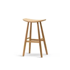 Židle GURU bar – bez opěrky, dub, výška 78 cm
