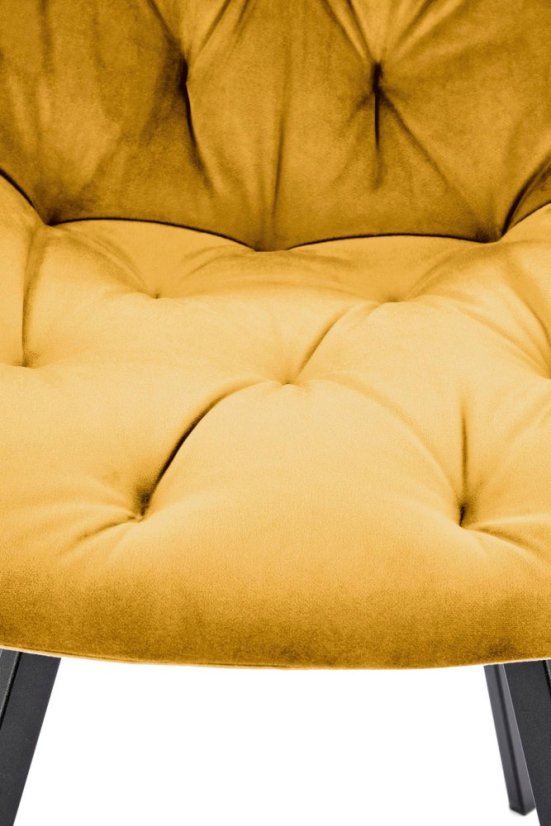 Otočná sametová stolička BECKY horčičková – moderný komfort v elegantnom štýle Halmar