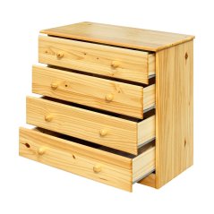 Komoda MELANIE se 4 zásuvkami — masiv, borovice IDEA nábytek