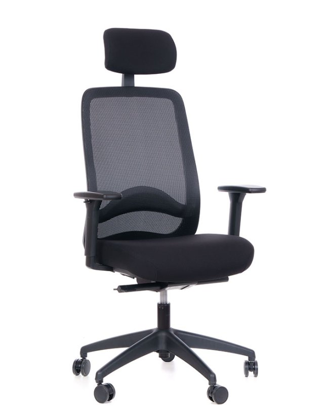 Kancelářská ergonomická židle Sego BARRA — síť, černá Sego