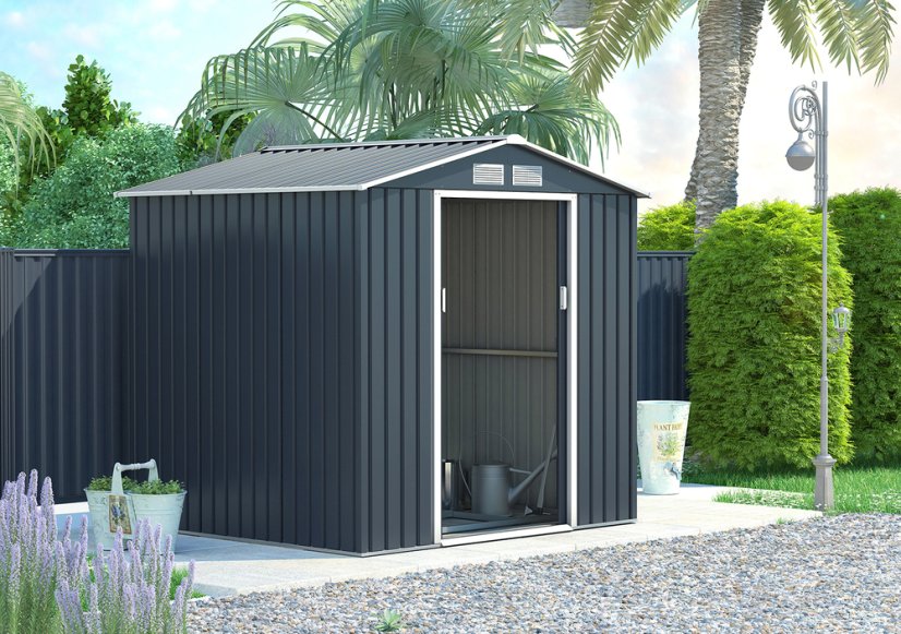 Zahradní domek ARCHER B –⁠ 195x213x191, kov, šedá