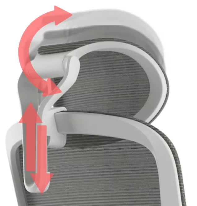 Kancelárska ergonomická stolička BESSEL s podhlavníkom — sieť, čierny plast, nosnosť 120 kg, tmavo sivá