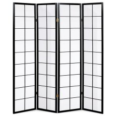 Elegantný 4-dielny paraván PARVIO z masívneho smrekového dreva s čiernym lakom Autronic