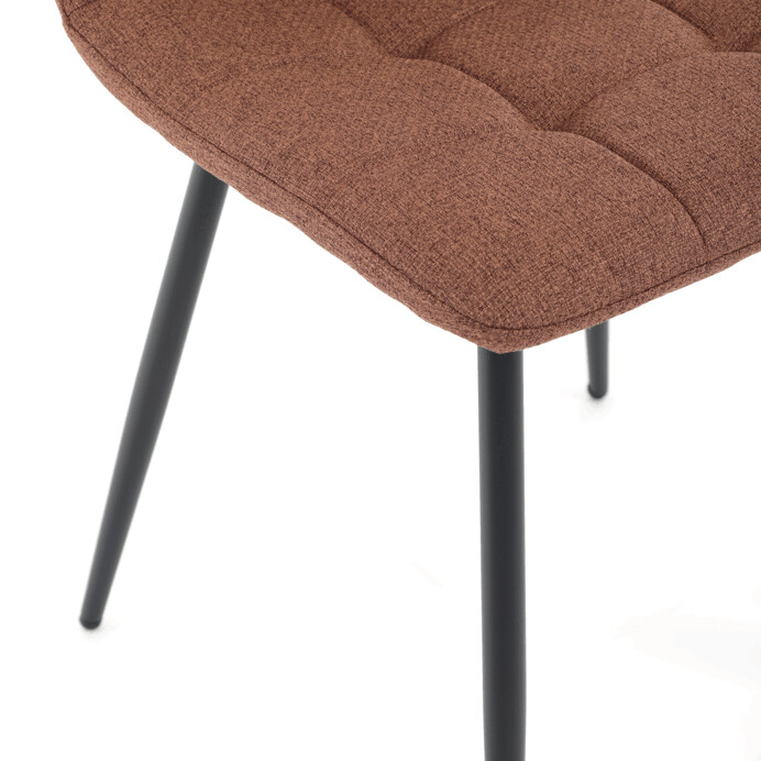Jídelní židle FORMA – hnědá látka, černé kovové nohy Autronic