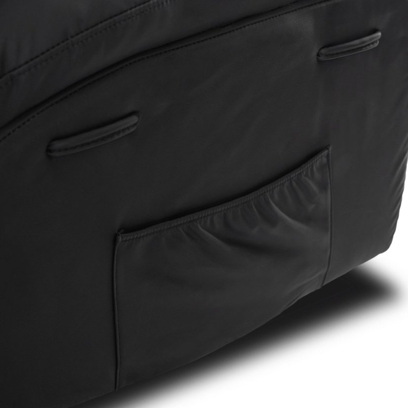 Masážne kreslo BRUCE – Luxusná rozkladacia čierna ekokoža