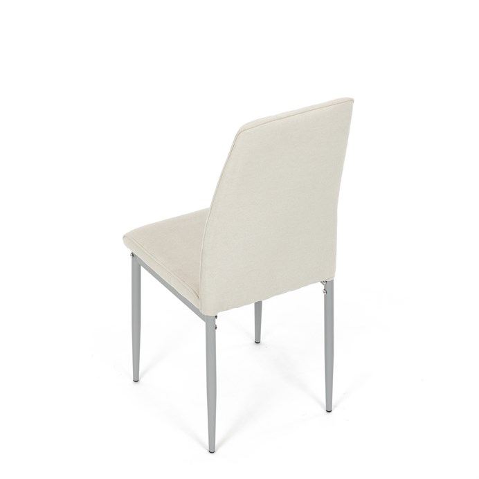 Elegantná jedálenská stolička LENA Autronic s krémovou látkou a sivými nohami