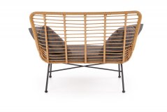 Pohovka IKARO — umělý ratan, látka, šedá Halmar