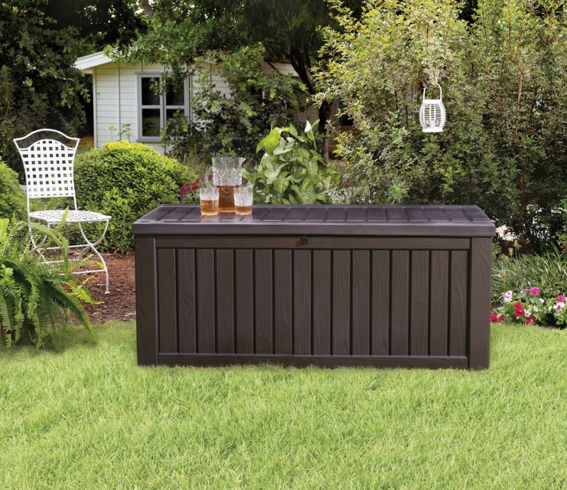 Zahradní box ROCKWOOD box 570L - plast, hnědá, nosnost 220 kg